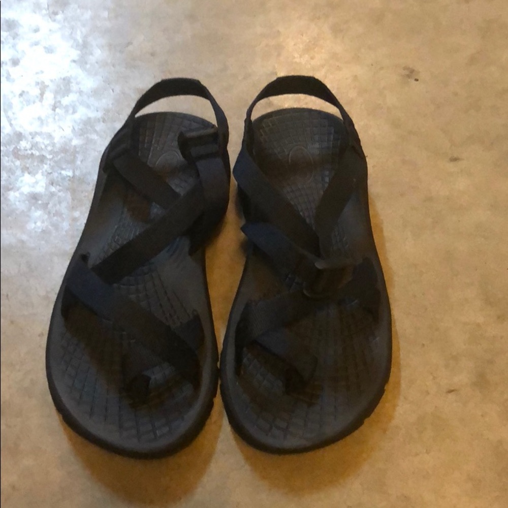 Dark blue Chacos, worn a couple of times. Like new